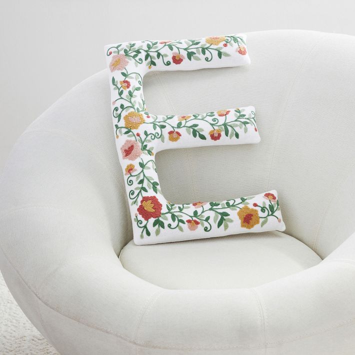 Floral Letter Shaped Pillow Pottery Barn Teen