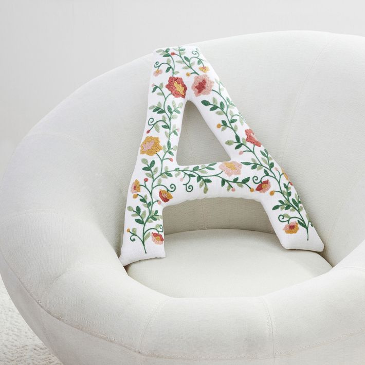 Floral Letter Shaped Pillow Pottery Barn Teen