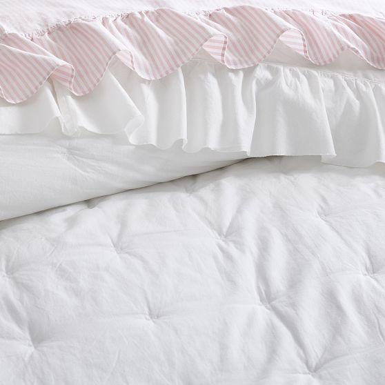 Washed Cotton Ruffle Comforter Pottery Barn Teen