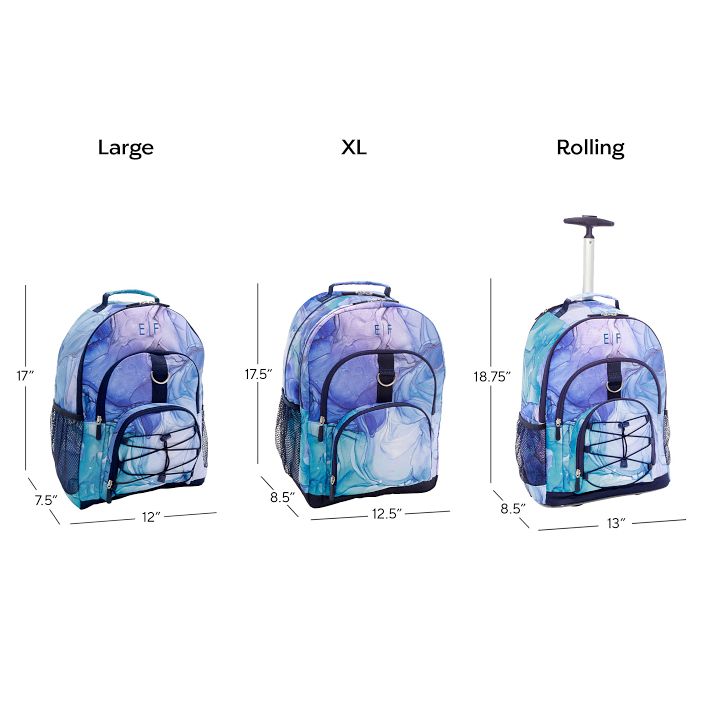 Glacial Backpack and Solid White Slim Water Bottle Bundle