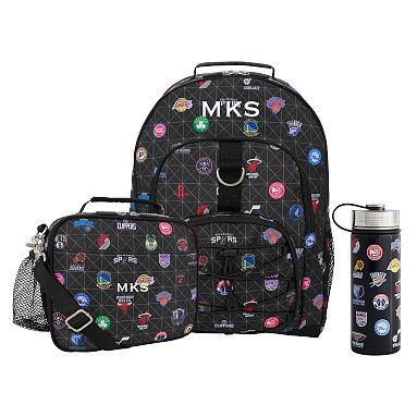 Black Solid Backpack and Classic Lunch Box Bundle