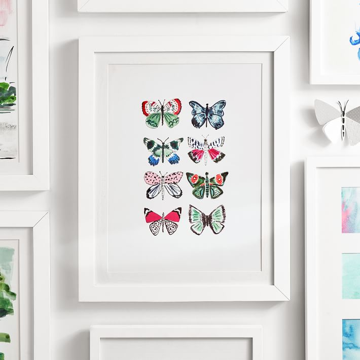 Framed Gallery Art By Evelyn Henson, Butterflies