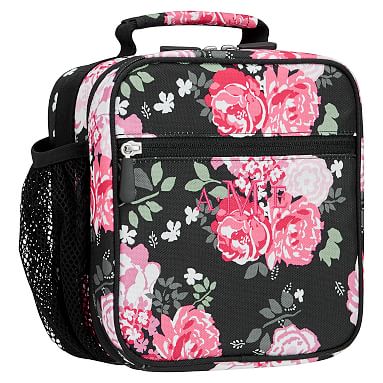 Black Preppy Diamond Classic Lunch Box For Teens