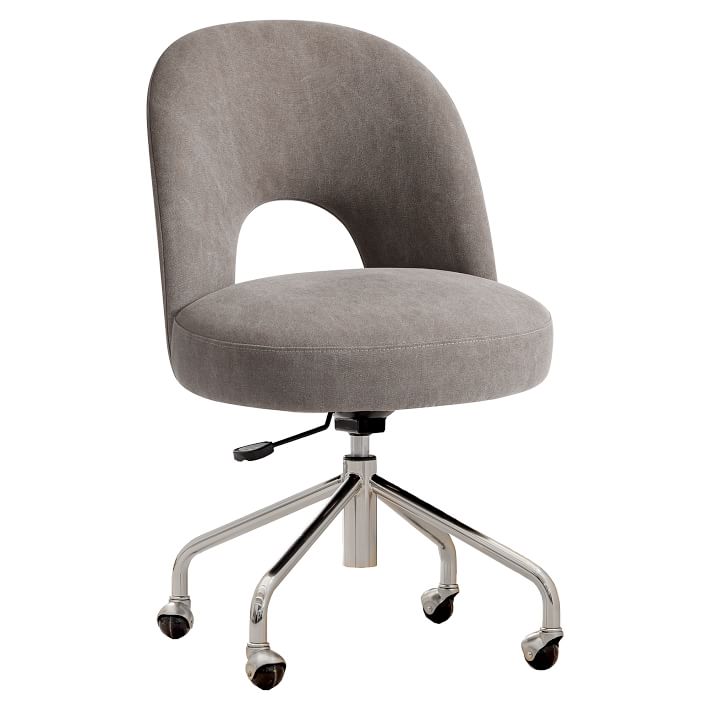 Chunky Boucle Ivory Andie Swivel Desk Chair