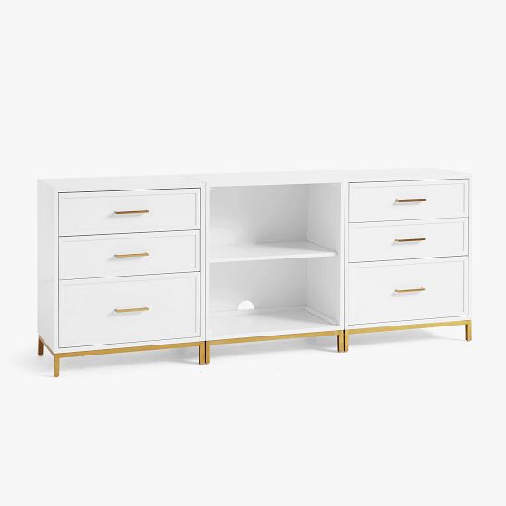 Blaire Triple Wide Storage Bookshelf Set