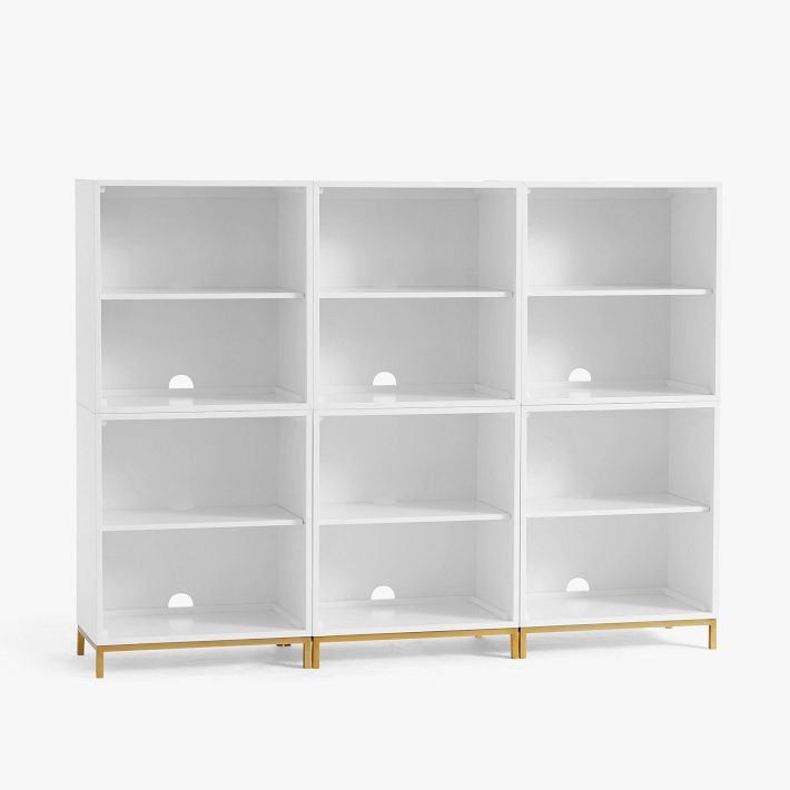 Blaire 75&quot; Triple Tall Bookcase with Shelves
