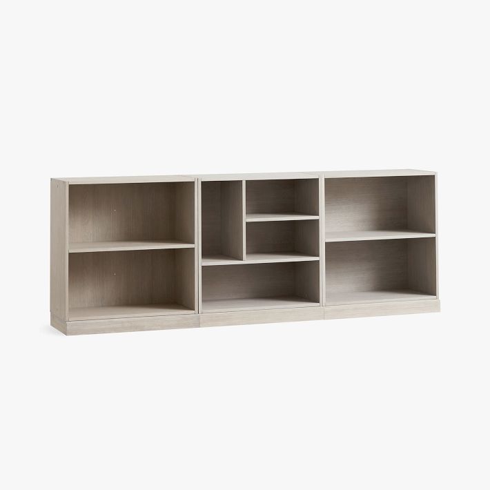 Stack Me Up Triple Mixed Shelf Low 90&quot; Bookcase