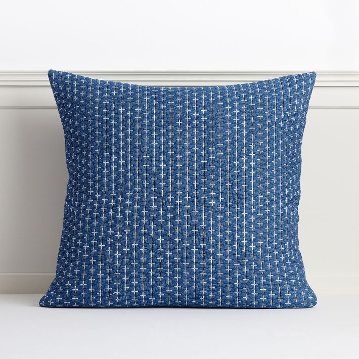 Denim Stitch Euro Pillow Cover