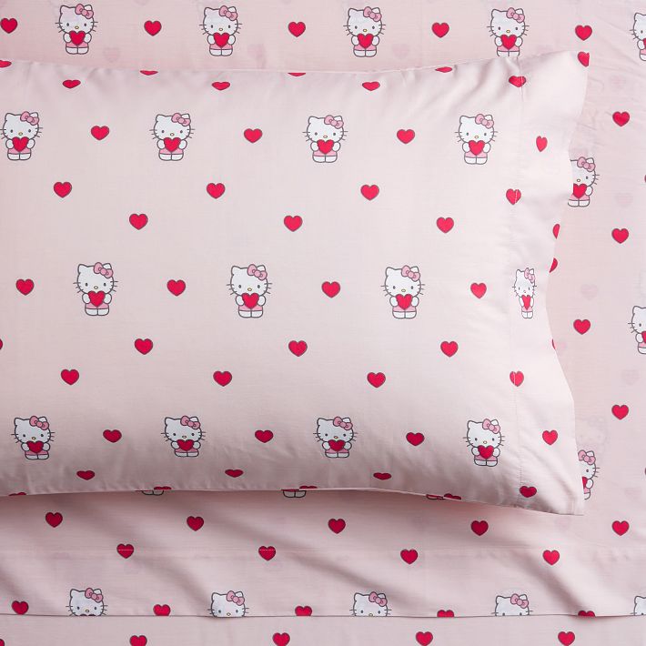 Hello Kitty Pink Soft Cotton Twin/Full/Queen Duvet Comforter Set w/ Fitted  Sheet