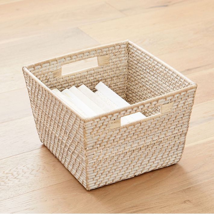 Wicker Storage Basket Storage Bin Laundry Basket Toy Storage Basket Bin  Closet Organizer Storage Basket Square Basket Organization Bin 