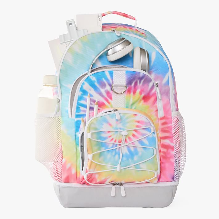 Rainbow Tie Dye Backpack & Slim Water Bottle Bundle, Pottery Barn Teen