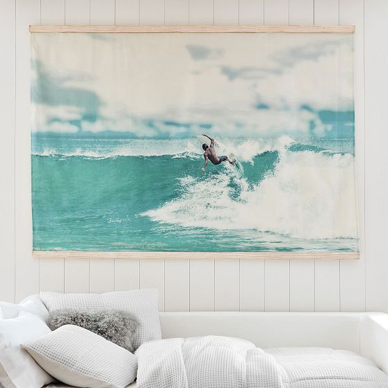 Hang Ten Surf Sign California Classic Big Wave Surfer Surfing Surfboard  Wall Art