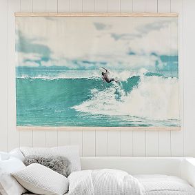 Aqua Wave Surfer Mural | Pottery Barn Teen