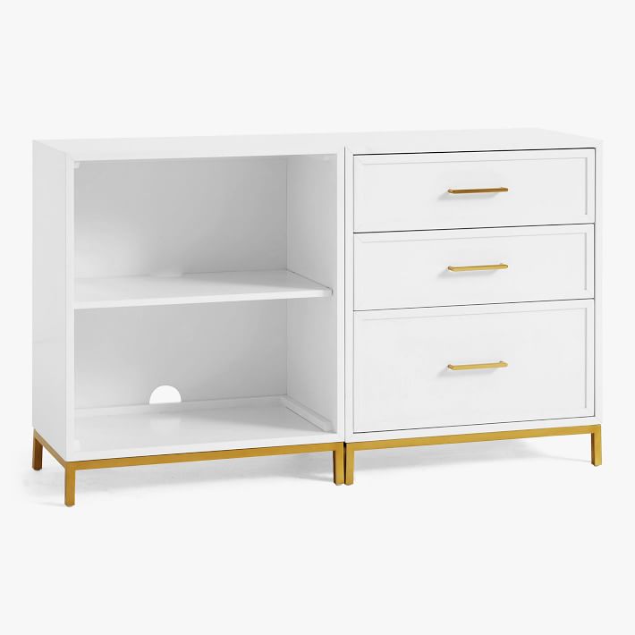Blaire 50&quot; Double 3-Drawer Storage with Shelves