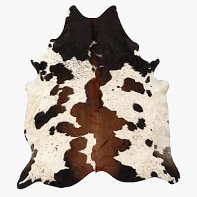 Black and Brown Spotted Cow Hide Rug 