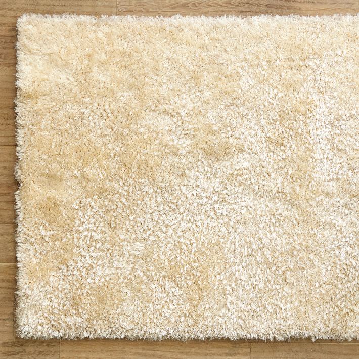 Ivory Shag Rug 3x5, Small Flokati Carpet 3 x 5, Shaggy Shimmer