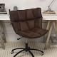 Video 1 for Textured Faux-Suede Tobacco Glove Swivel Desk Chair