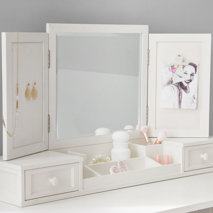 Beadboard Mirror Vanity Desk Hutch Pottery Barn Teen