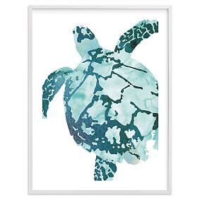Tropical Sea Turtle Framed Art by Minted&#174;