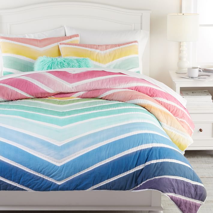 Rainbow Chevron Teen Quilt Pottery Barn Teen