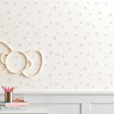 Hello Kitty Wallpaper - Smooth - Pink Kids Room - Feature Wall