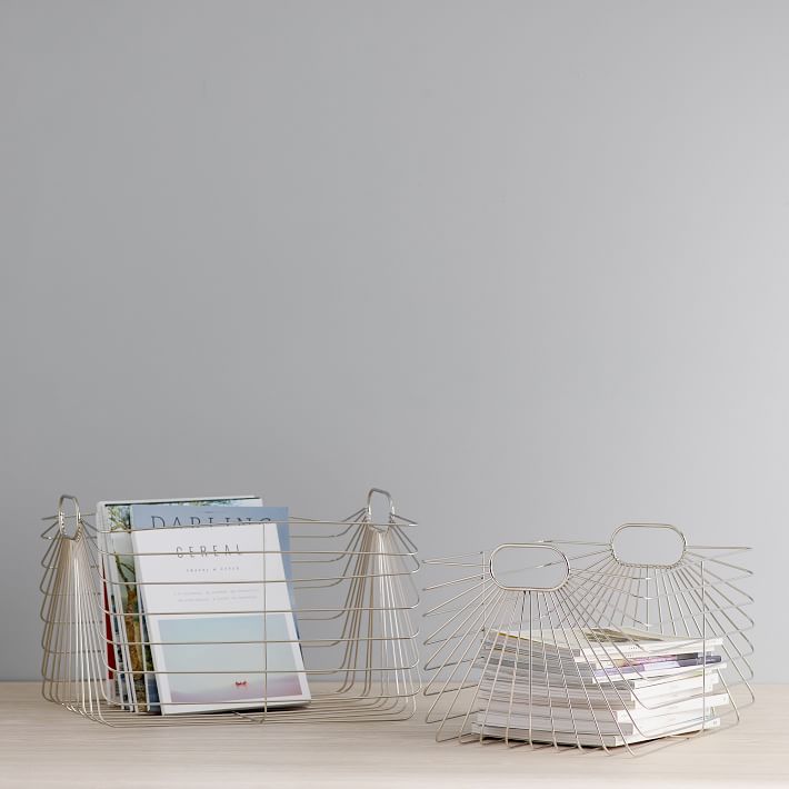 Metallic Wire Baskets, Set of 2