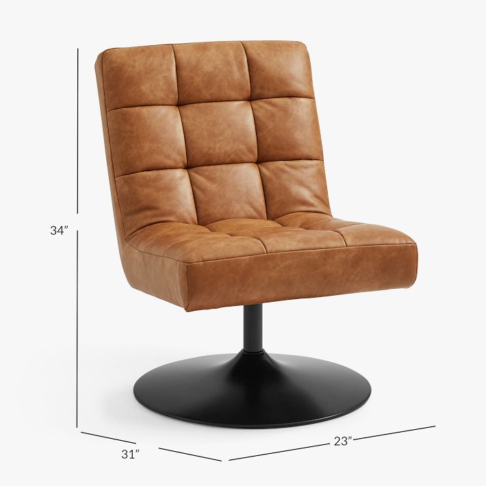 Caramel leather best sale swivel chair