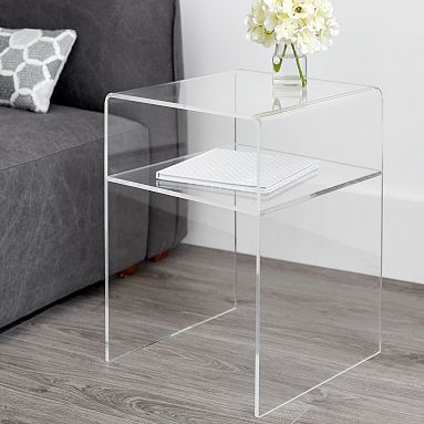 Acrylic nightstand store with drawer