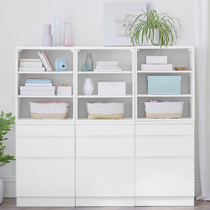 Blaire Triple Tall Bookcase with Drawers