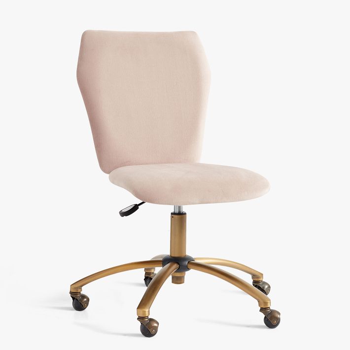 Lustre Velvet Dusty Blush Airgo Swivel Desk Chair
