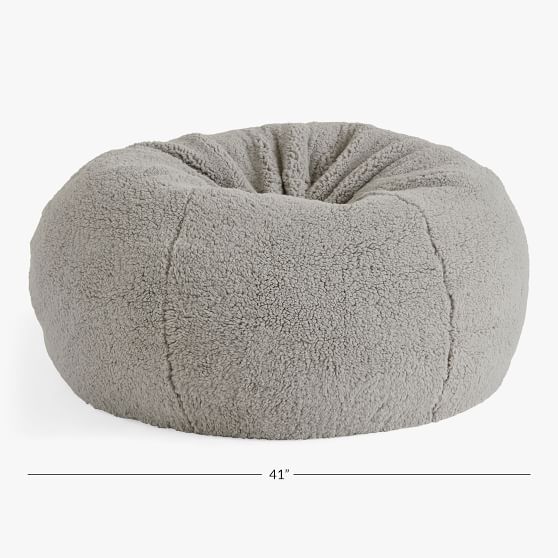 Sherpa Light Gray Bean Bag Chair Pottery Barn Teen