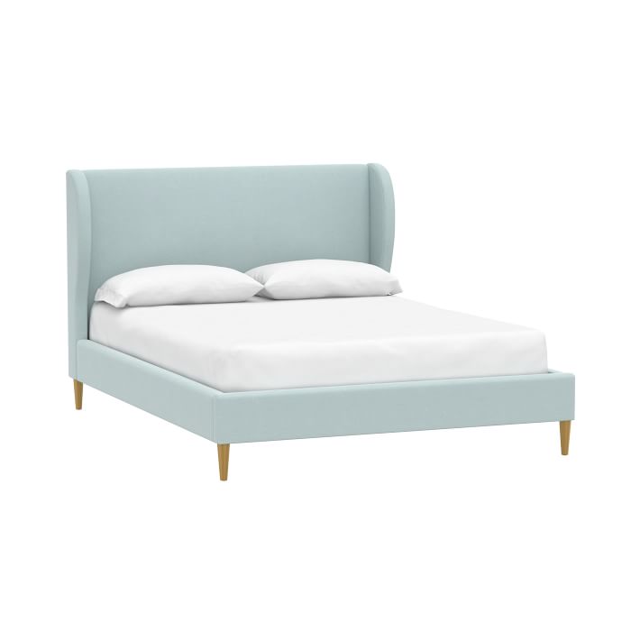 Light blue deals upholstered bed