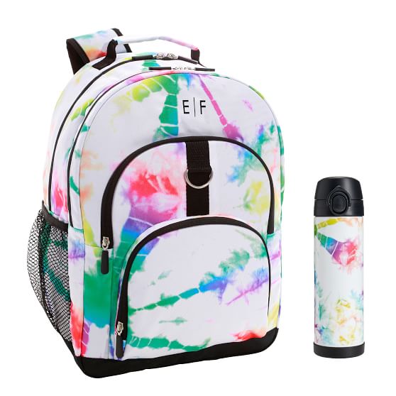 GearUp Primary TieDye Backpack & Water Bottle Bundle, Set of 2