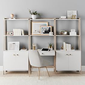 Bookcase desk store wall unit