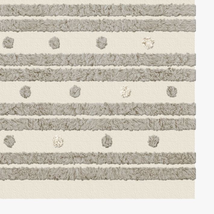 Shaggy Dotted Lines Wool Rug