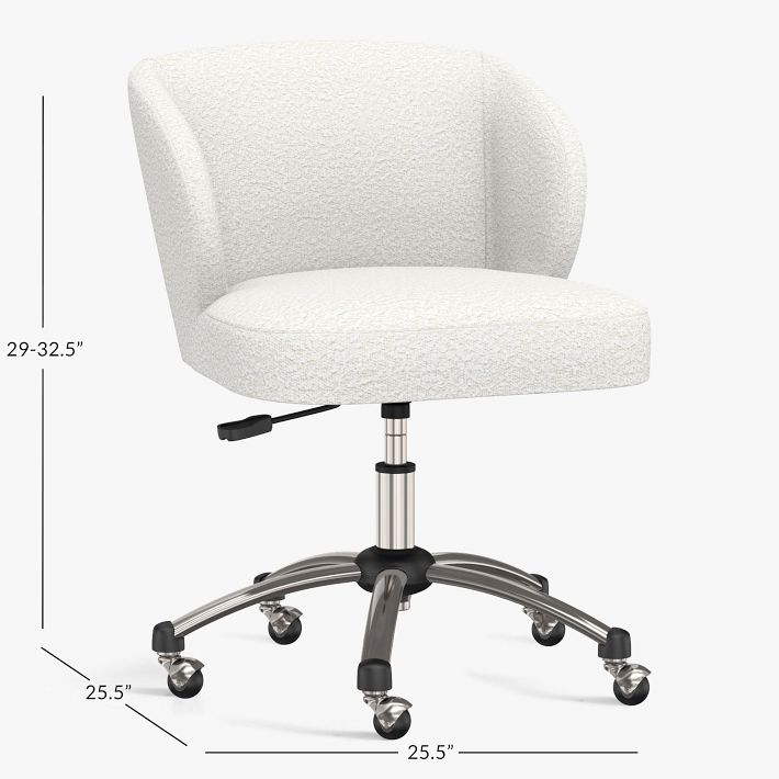 Chunky Boucle Ivory Andie Swivel Desk Chair