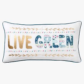 Holiday Spirit Pillow Cover, Live Green