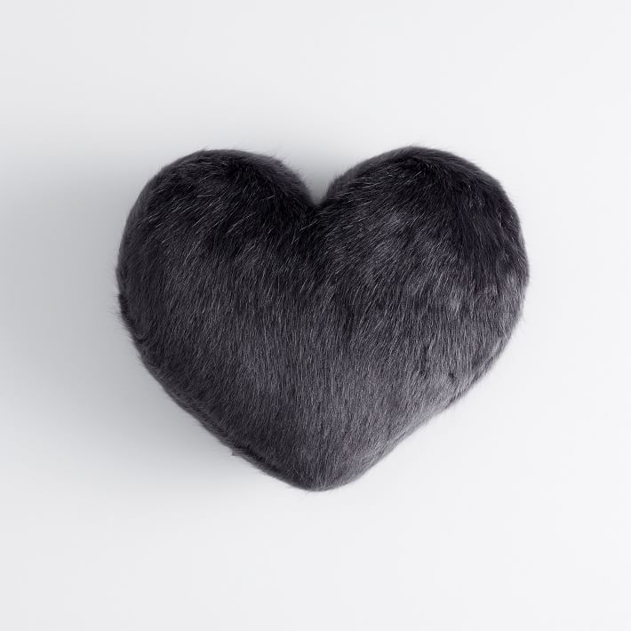 Faux Fur Heart Pillow