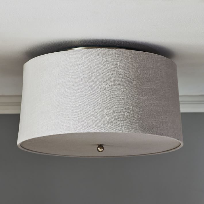 Linen drum store shade flush mount