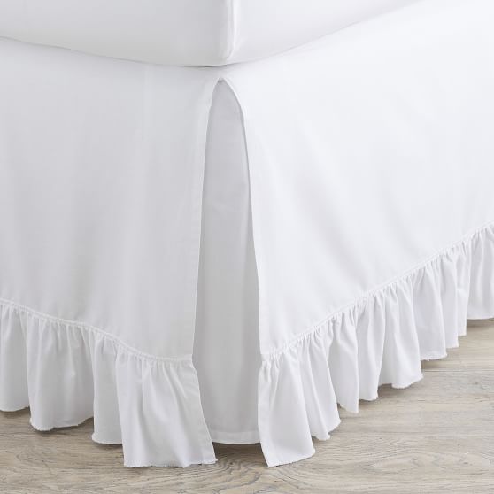 Washed Cotton Ruffle Organic Bedskirt Pottery Barn Teen