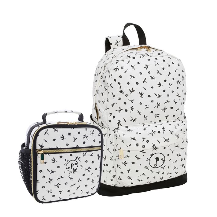 Emily & Meritt Ivory Ditsy Recycled Backpack & Lunch Box Bundle, Set of 2