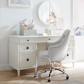 Tufted Swivel Desk Chair | Pottery Barn Teen