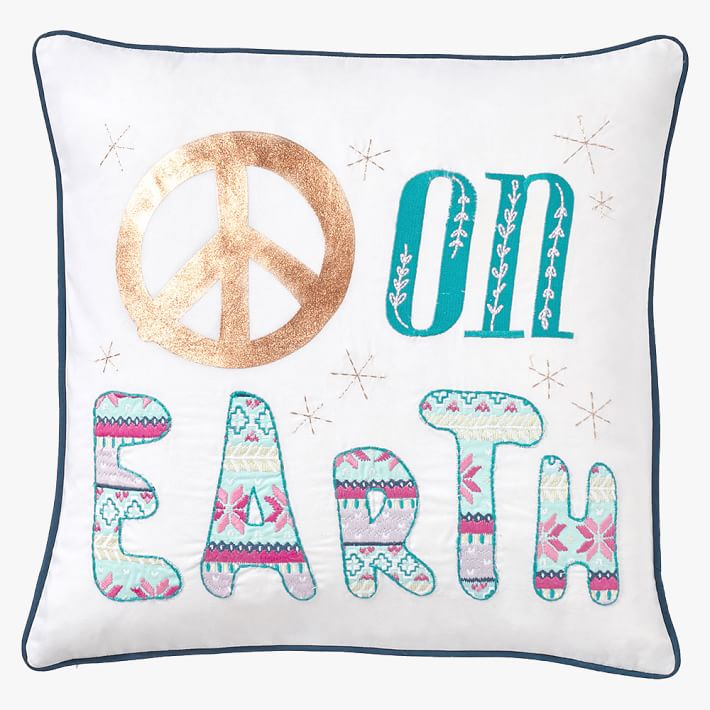 Holiday Spirit Pillow Cover, Peace On Earth
