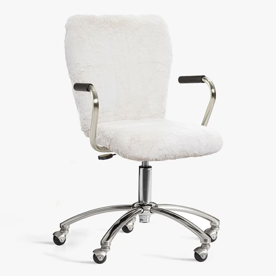 Black fur office chair hot sale