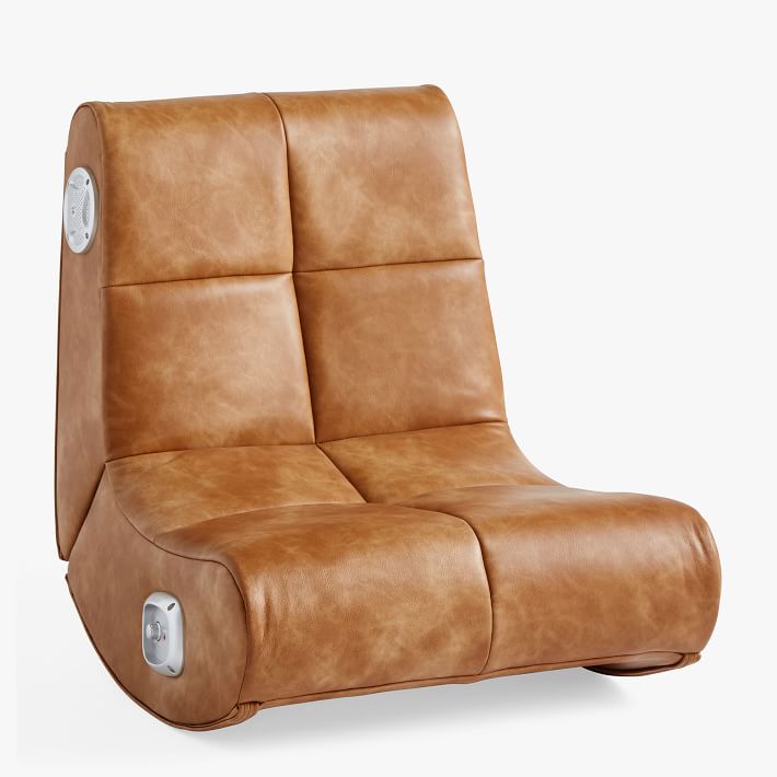 Nouvelle Modern Orange Leather Donut Accent Chair