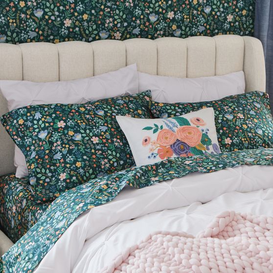 Rifle Paper Co. Bramble Fields Evergreen Sheet Set | Pottery Barn Teen