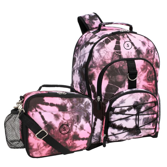 Santa Cruz Tie-Dye Pink/Black Backpack &amp; Cold Pack Lunch Bundle