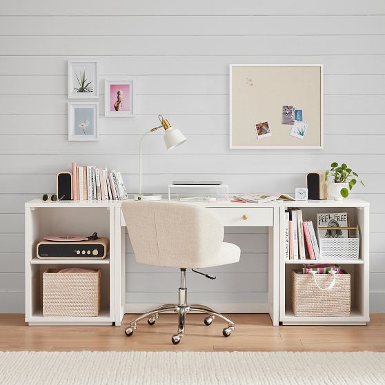 Blaire Small Space Desk and Gold Paige Desk Chair Set