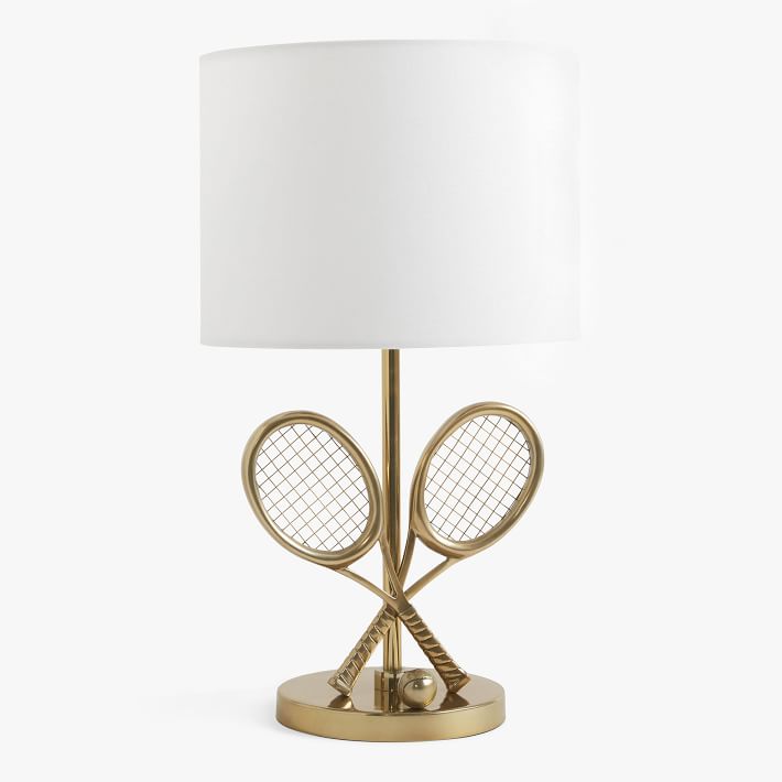 Gold Tennis Racket Table Lamp