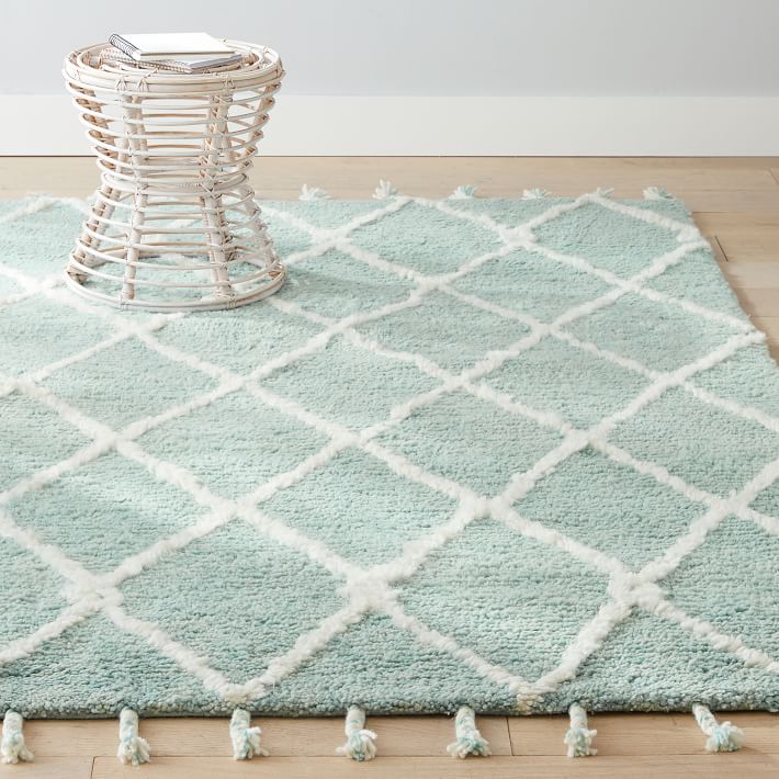 Plant Dyed Recycled Wool Rug Aqua Pottery Barn Teen